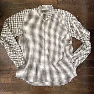 Etro Men's 100% Cotton Brown White Checkered Plaid Shirt-Sz.43 (XL)